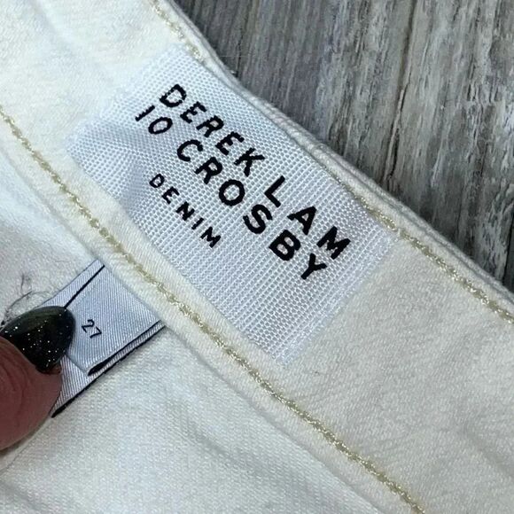 Derek Lam 10 Crosby Frankie Ultra High-Rise Stretch Straight Jeans Ivory Size 29 - Picture 11 of 11